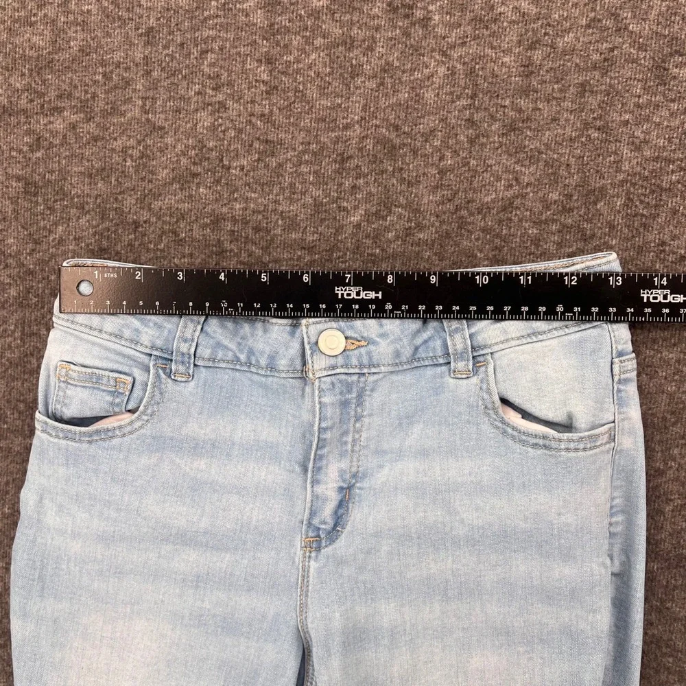 Wonder Nation Girls Straight Leg Jeans Light Wash Blue Size 16 Stretch Denim